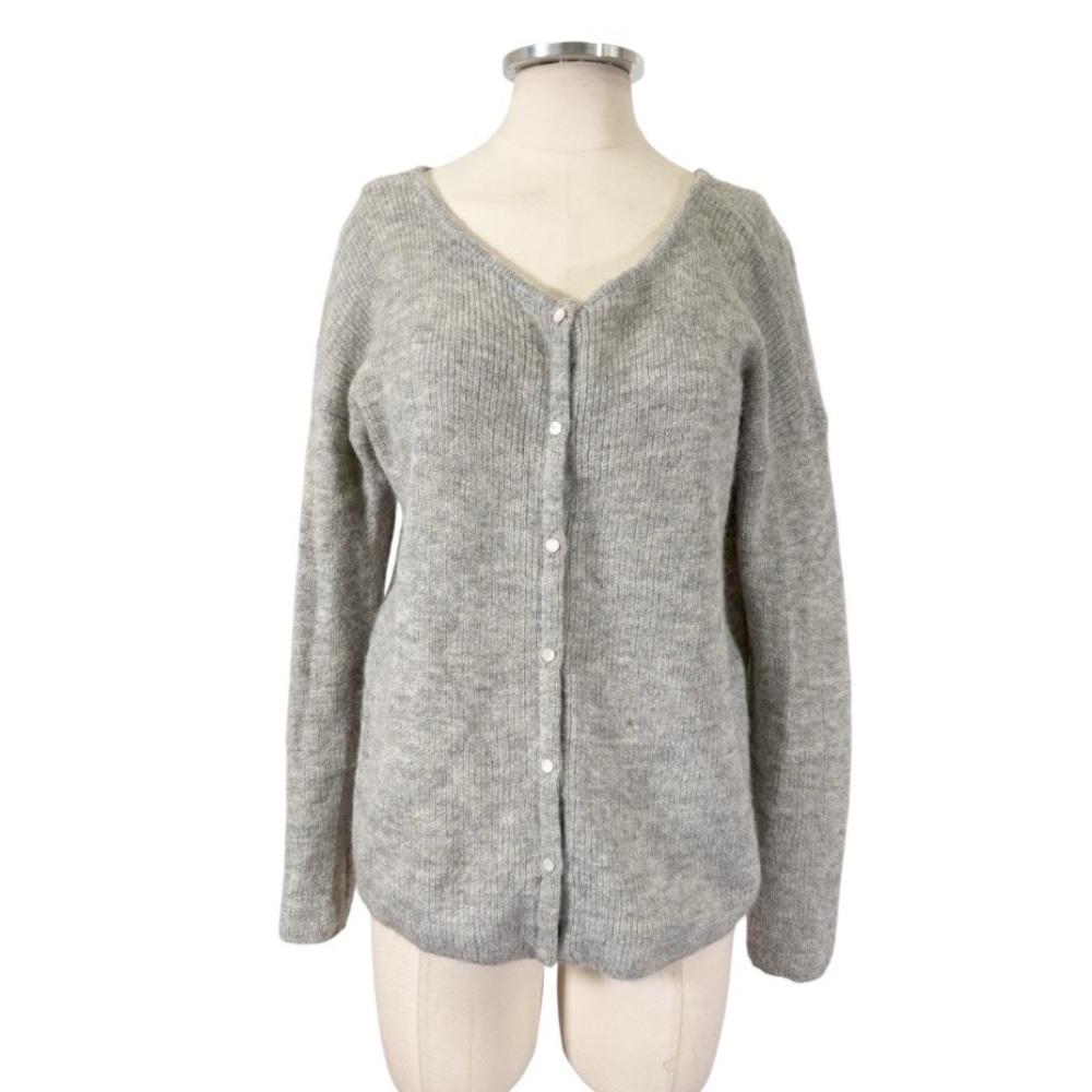 Sezane Gaspard Mottled  Mohair Baby Alpaca Cardigan Size Small - Picture 2 of 11